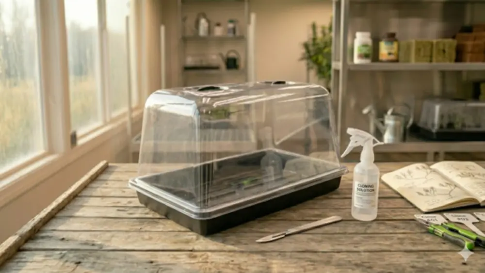 Deze kunststof propagator is geschikt voor ongeveer 15 tot 21 cannabis stekken.