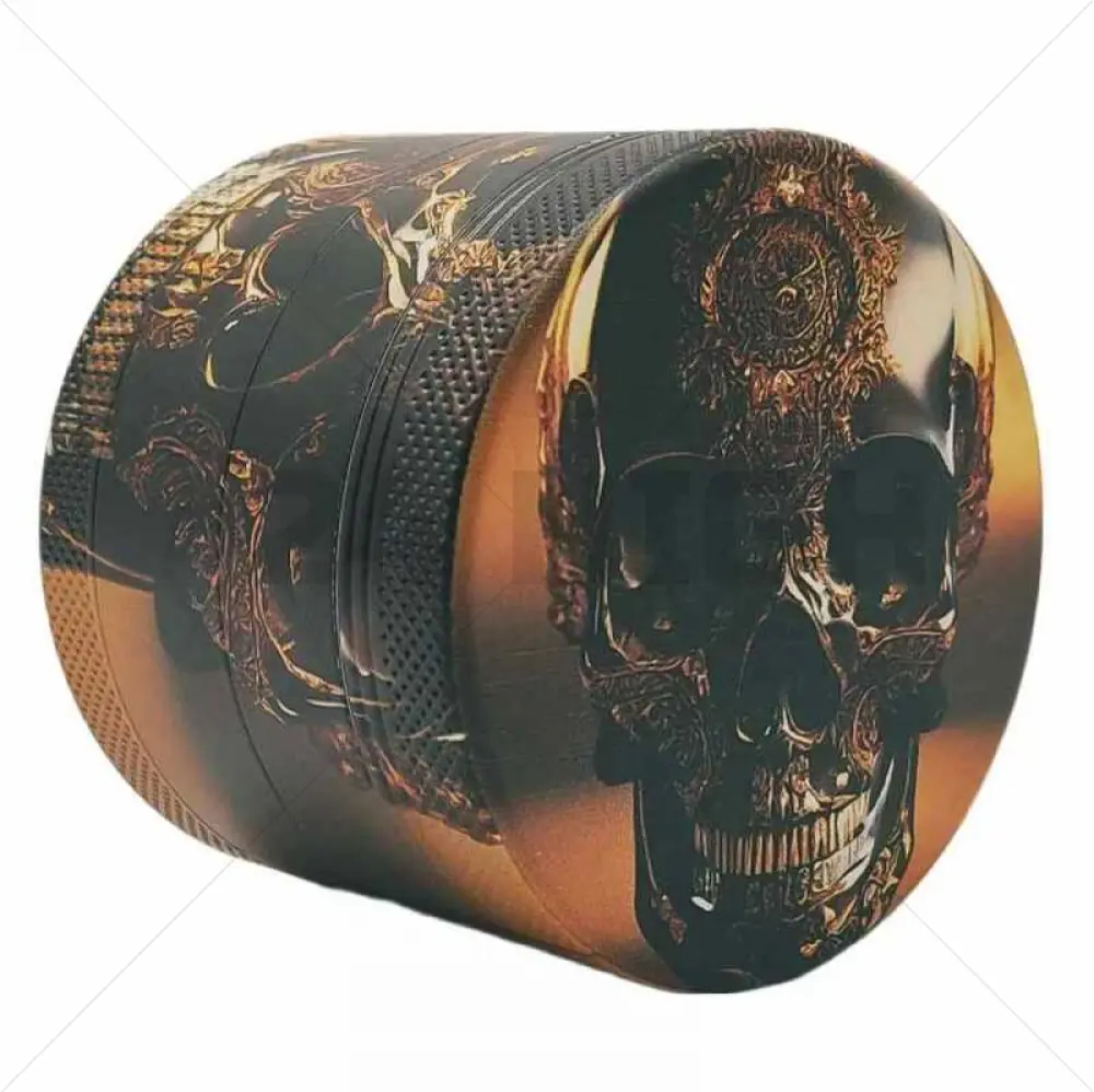 Grinder 4-Parts XL | Aluminium | Luxury Art Series | Golden Skull 2