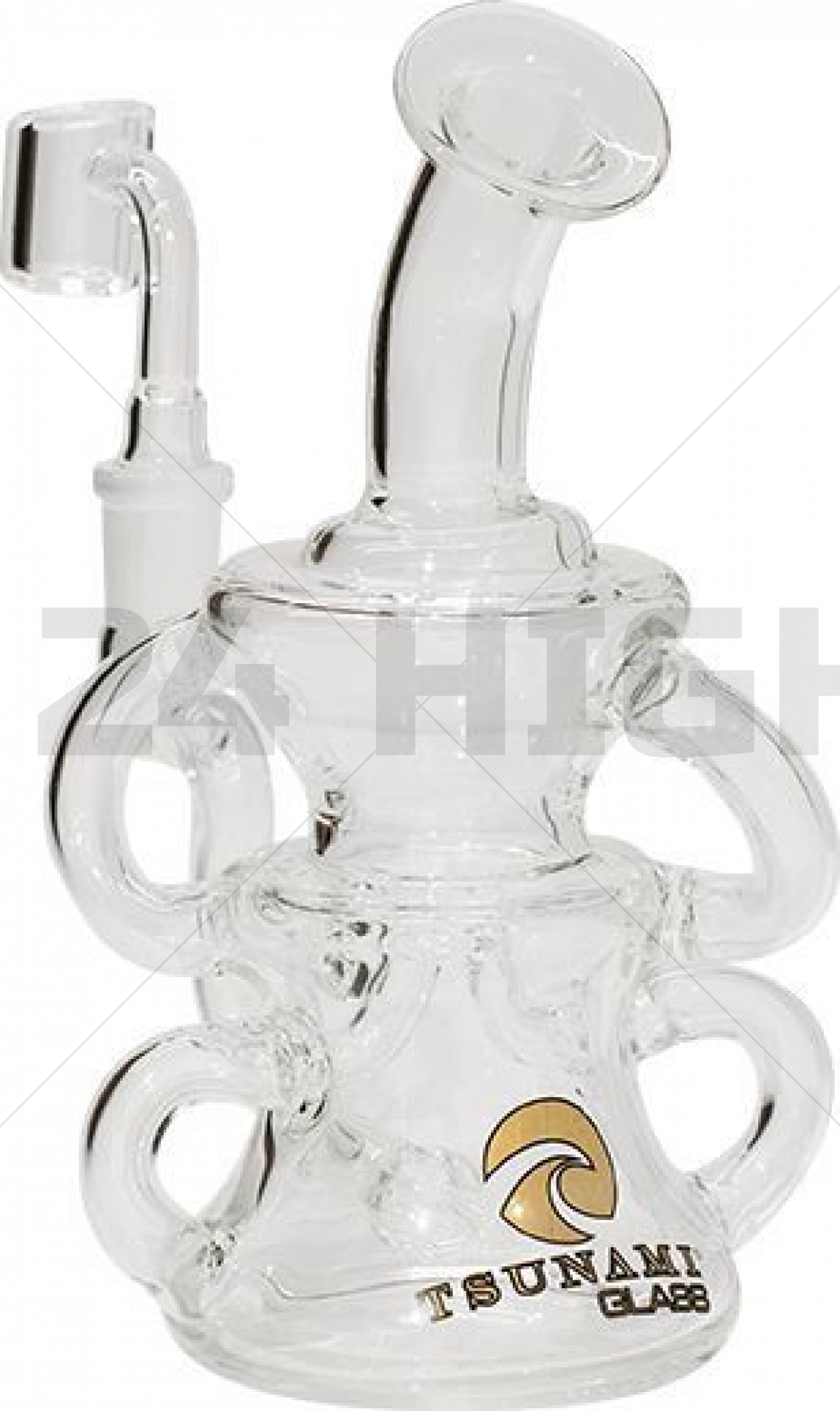 Waterpipe Concentrate Rig Sprinkler Recycler 7'' Clear