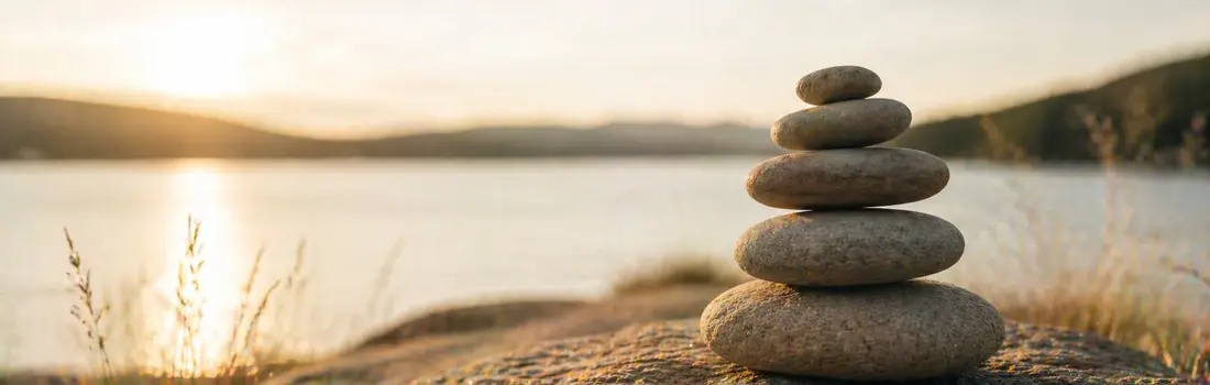 Stacked stones in peaceful nature